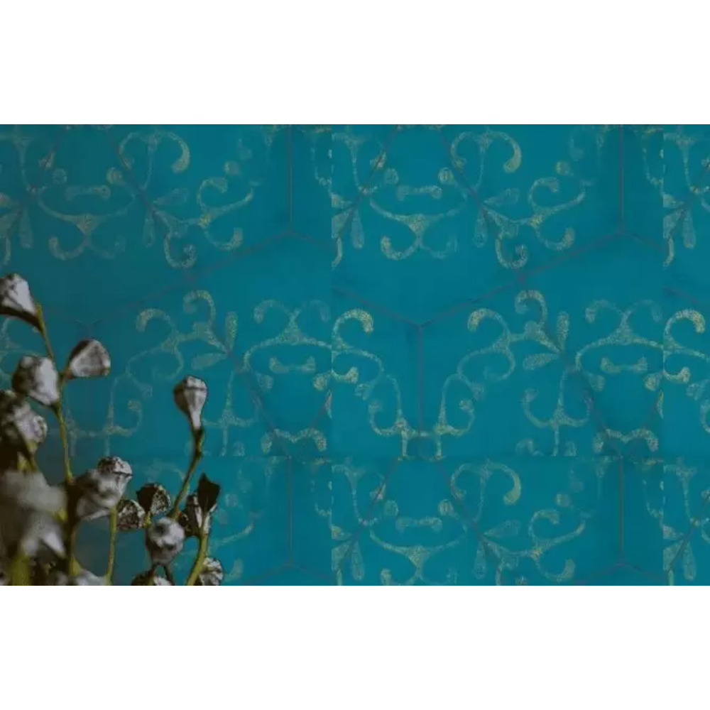 Sealed New Vatos Wallcoverings Ceram CER101 Blue Patterned Wallpaper 8.5m 27 ft